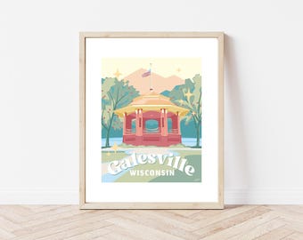 Galesville Wisconsin Downtown National Park Art Print