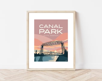 Canal Park Duluth North Shore Minnesota State Parks Art Print National Park Poster Unique Art