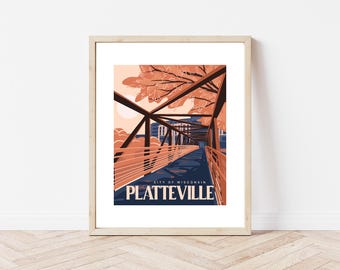 University of Wisconsin Platteville Bridge National Park Art Print