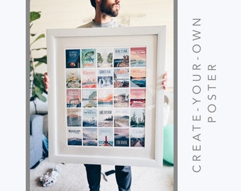 Custom Create-Your-Own State and National Park Poster Unique Art