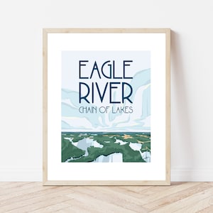 Cadena de lagos del río Eagle en el Parque Nacional del Parque Estatal del Norte de Wisconsin Impresión de arte personalizada