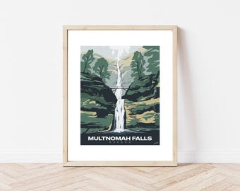 Multnomah Falls, Oregon National Park Art Print