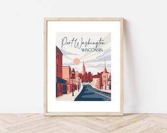 Port Washington Wisconsin Downtown National Park Art Print
