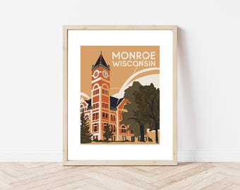 Monroe Wisconsin Downtown National Park Art Print