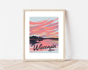 Wisconsin River Stevens Point National Park Art Print