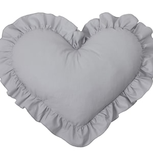 Pillow Heart with frill, cushion, children&#39;s pillow, kids room decor, kids pillow, baby bedding, decorative pillow, cotton pillow