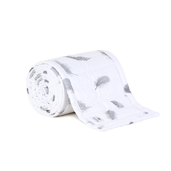 Items similar to Handmade Baby Cot Bumper White or Grey on Etsy