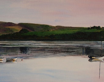 Limited Edition Print of an Acrylic Painting of Hollingworth Lake, Littleborough, UK