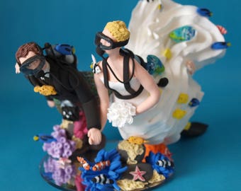 Personalised Scuba Diving Wedding Cake Topper