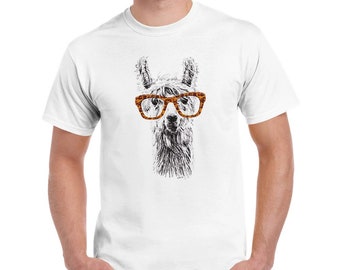 Llama in glasses Heavyweight Unisex Crewneck T-shirt