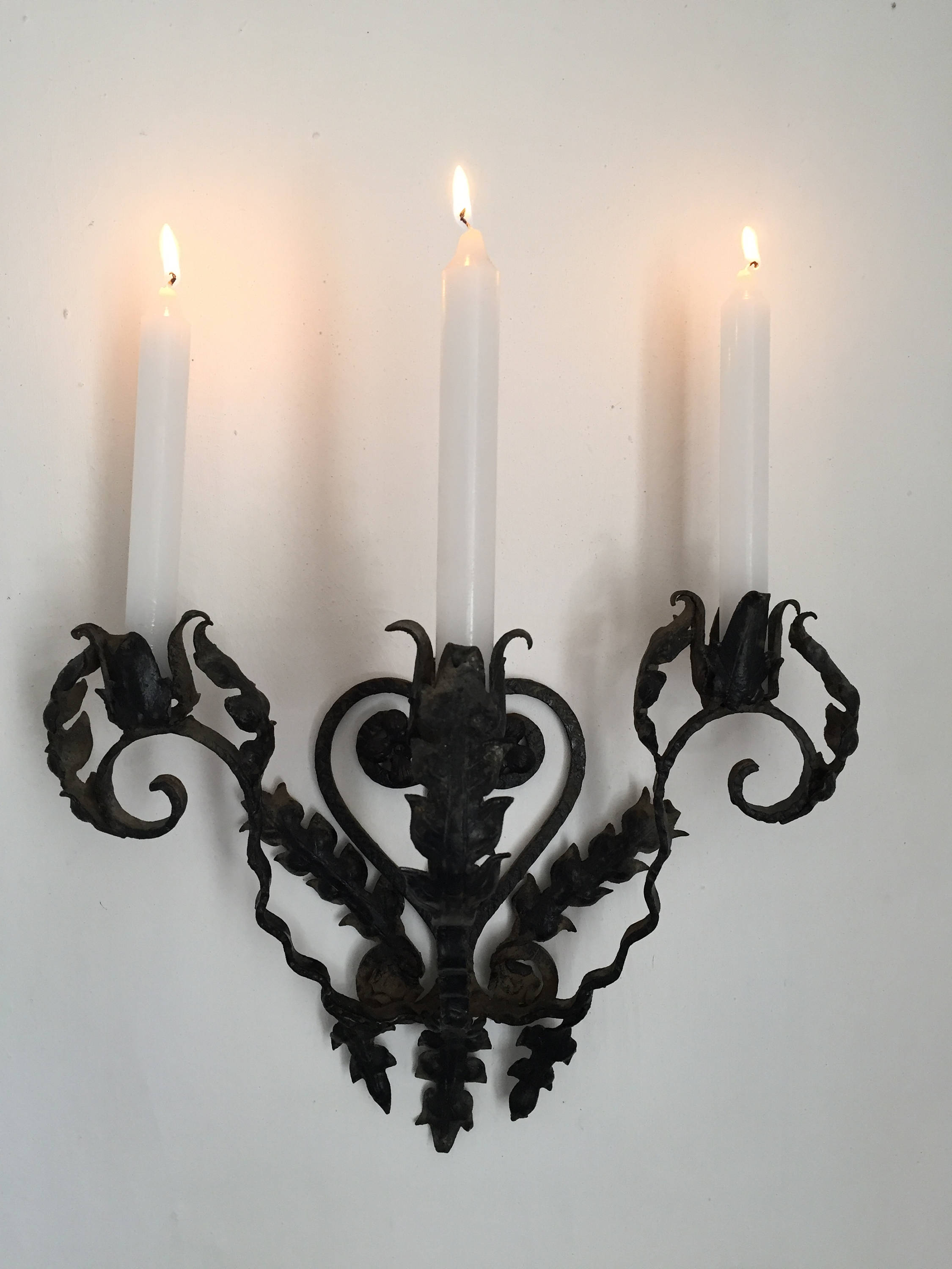 Vintage wall Candle sconce black wrougt iron gothic wall light Etsy