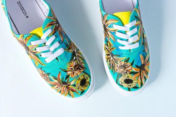 turquoise canvas shoes