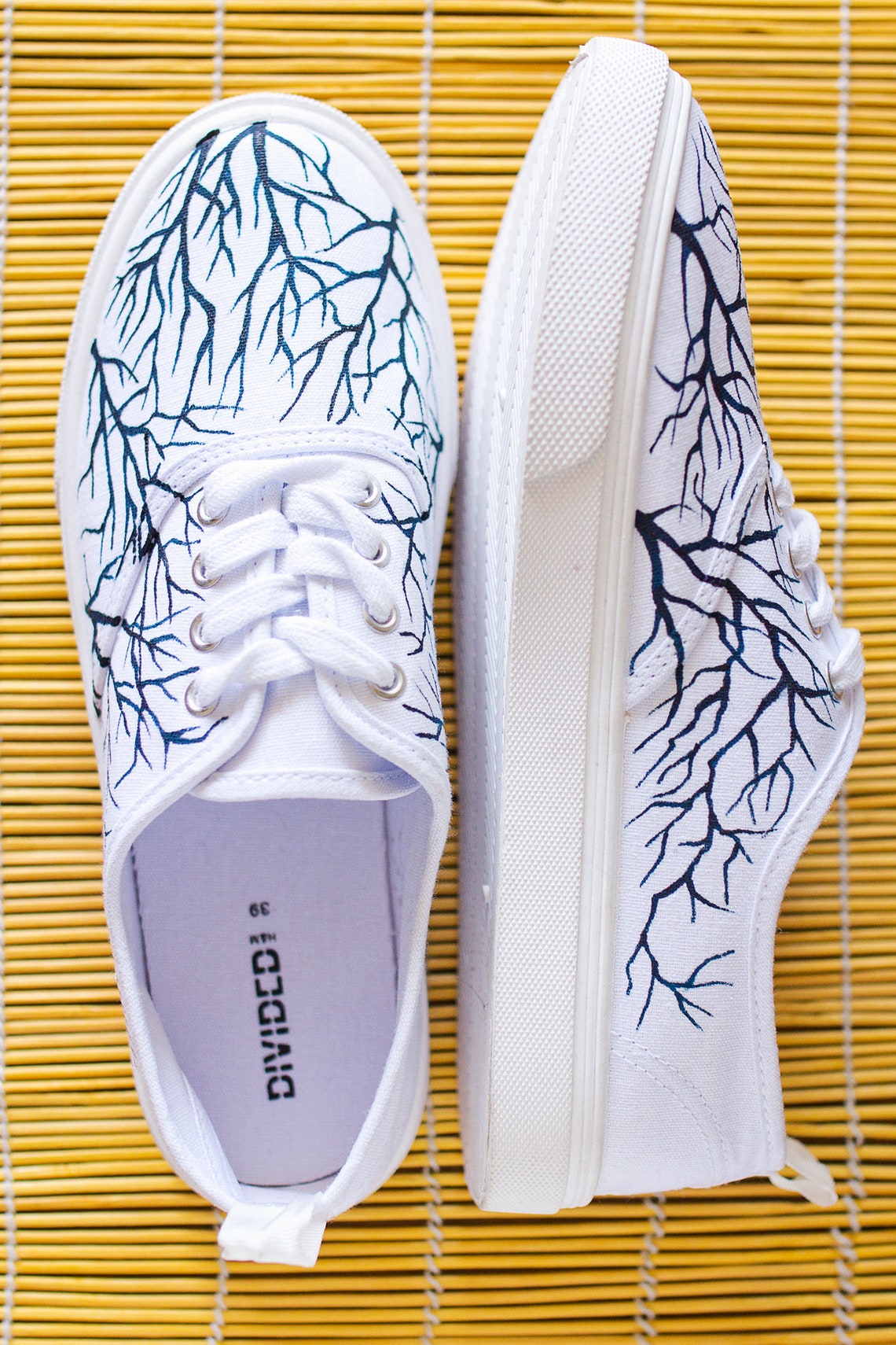 Hand painted Women Canvas Shoes White Sneakers with paint Etsy