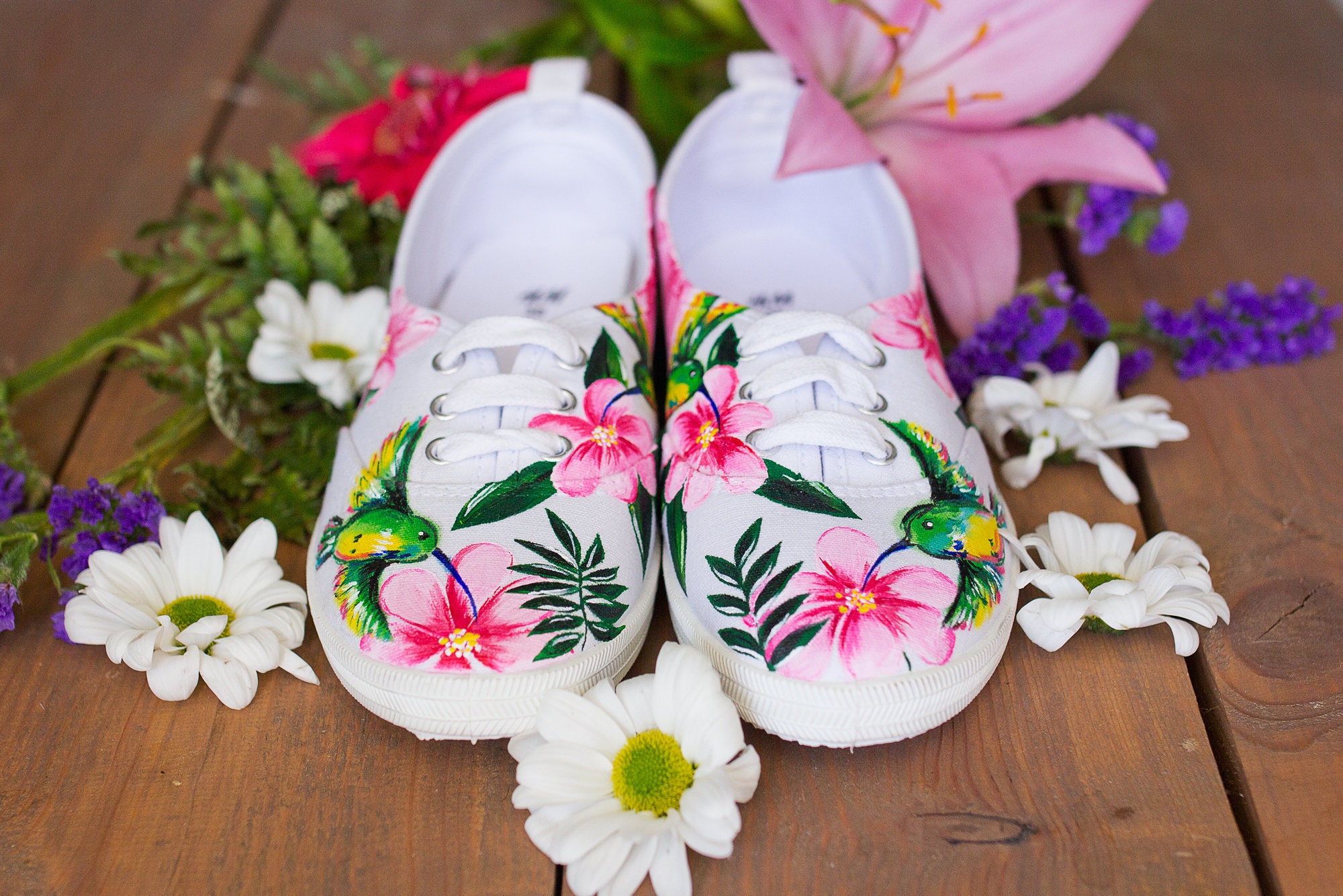 Hand painted Mujer Floral Canvas Zapatos blanco Zapatillas with flowers Tropical Summer Hand painted Mujer Floral Canvas Zapatos blanco blanco blanco Zapatillas with flowers Tropical Summer 7ae1d3