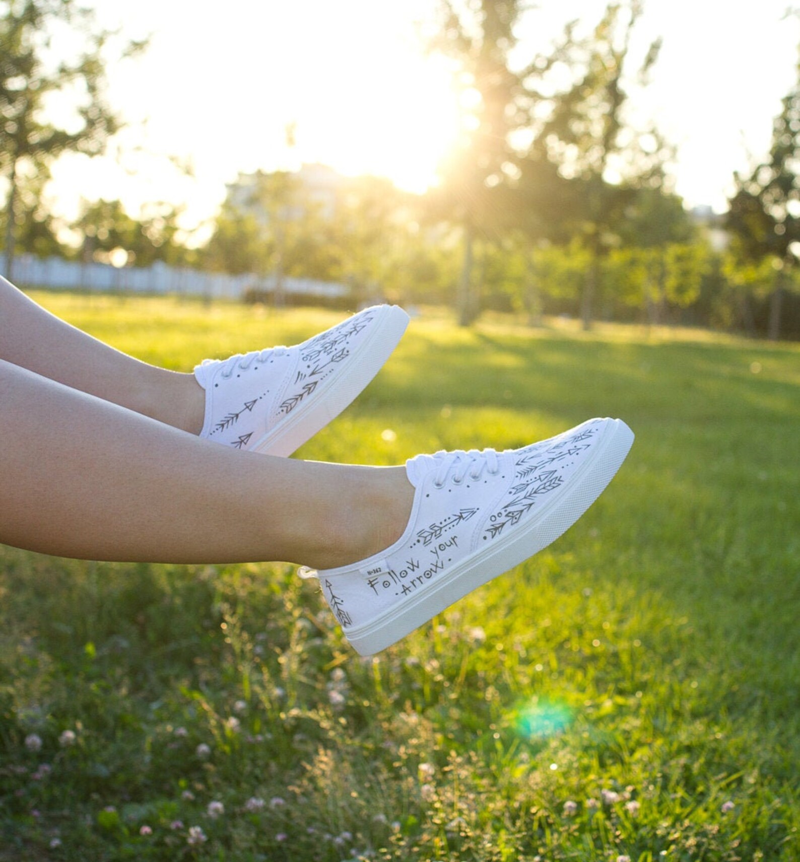 Hand painted Women Bohostyle Canvas Shoes Black and white Etsy