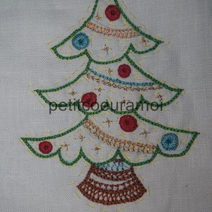 tutorial for a Christmas tree in Breton embroidery