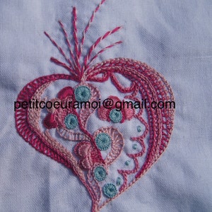 Tutorial for a small heart in Breton embroidery