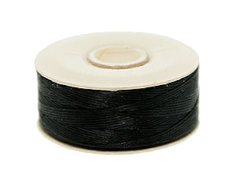 3 Spools of BLACK Nymo Size DW - bobbin of nylon for seed beads, loom, weaving 49 yards each