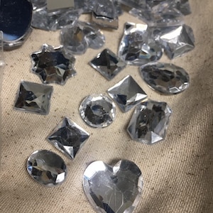 One pound bag of rhinestones clear silver craft gems