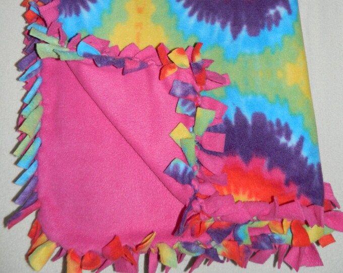 Classic Tiedye Antipill Blizzard Fleece Nosew Blanket / Etsy