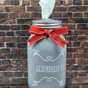Gesundheit Mason Jar Tissue Holder / Dispenser / Home Decor / Bathroom Decor / Gift Giving / 32 Oz Size / Tissue / Mason Jar / Glass
