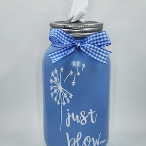Just Blow Dandelion Mason Jar Tissue Dispenser / Holder / Home Decor / Bathroom Decor / Gift Giving / 32 oz / Glass Jar / Mason Jar / Tissue