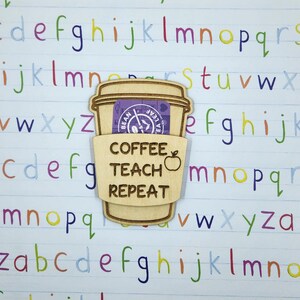 Coffee Teach Repeat / Porta carte regalo per il caffè / Apprezzamento per insegnanti / Regalo per insegnanti / Porta carte regalo / Ringraziamento per insegnanti