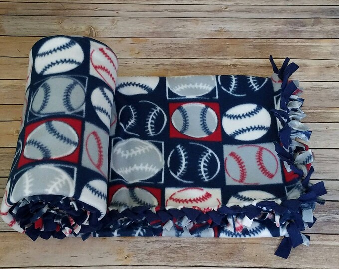 Baseball Patch Design Antipill Nosew Blizzard Fleece Blanket Large 54