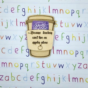 Gli insegnanti non vivono di sole mele / Porta carte regalo per il caffè / Ringraziamento per gli insegnanti / Regalo per insegnanti / Porta carte regalo / Grazie per gli insegnanti