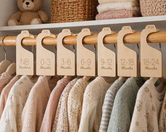 Nursery Closet Dividers, Baby Closet Dividers, Newborn Closet Organizer, Clothes Hanger, Simple Nursery Decor, NB - 24M Dividers, Set of 7