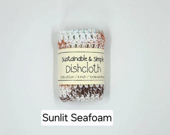 100% Cotton Dishcloth / Washcloth / Dish Rag / 8" x 8" / Handmade / Cotton / Hand Crochet / Kitchen Cloths / Soft / Sustainable & Simple
