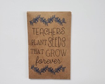 Thank You for Helping Me Grow / Teacher Appreciation Gift Seed Packet / Teacher Gift / Mini Kraft Envelope / Wildflower Seeds / Seed Packet
