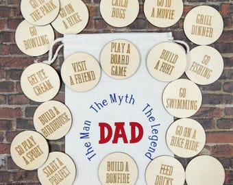 Dad Activity Tokens , The Man, The Myth, The Legend, Dad Gift, Dad, Daddy, Father, Activity Tokens, Wood, Laser Engraved