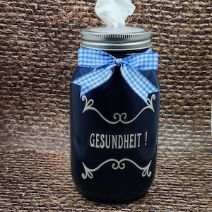 Gesundheit Mason Jar Tissue Holder / Dispenser / Home Decor / Bathroom Decor / Gift Giving / 32 Oz Size / Tissue / Mason Jar / Glass