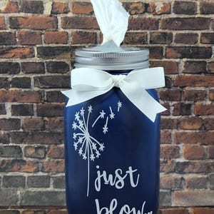 Just Blow Dandelion Mason Jar Tissue Dispenser / Holder / Home Decor / Bathroom Decor / Gift Giving / 32 oz / Glass Jar / Mason Jar / Tissue