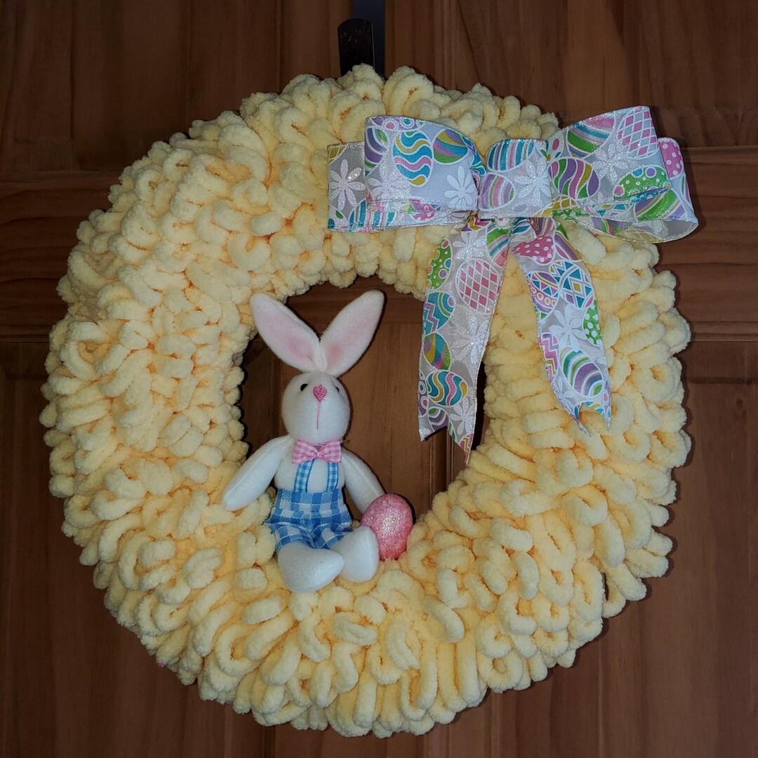Easter / Spring Bunny Wreath on 12 Frame, Finished Size Approx. 15
