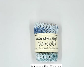 100% Cotton Dishcloth / Washcloth / Dish Rag / 8" x 8" / Handmade / Cotton / Hand Crochet / Kitchen Cloths / Soft / Sustainable & Simple
