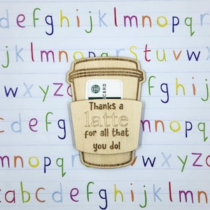 Grazie Latte per tutto quello che fai / Porta carte regalo per il caffè / Apprezzamento per gli insegnanti / Regalo per insegnanti / Porta carte regalo / Grazie per gli insegnanti