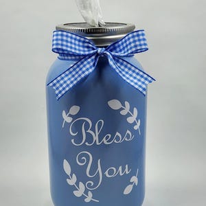 Bless You Mason Jar Tissue Holder / Dispenser / Home Decor / Bathroom Decor / Gift Giving / 32 oz / Quart / Glass / Jar / Mason Jar / Tissue