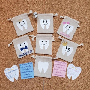 Personalized Tooth Fairy Pouch, Jar & Tooth Fairy Receipts / Tooth Jar / Keepsake / Tooth Fairy / Fairy / Tooth / Tooth Receipt / Glass Jar