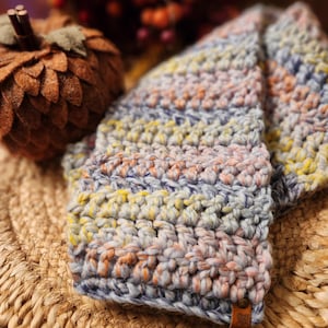 Hand Crochet Winter Scarf / 6" x 52" / Lion Brand Yarn / Wool Ease Yarn / Thick n Quick Yarn / Dreamcatcher / Crochet / Handmade