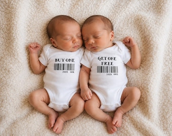 Just One You by Carter's Bodysuits, Personalized Newborn Twin Bodysuits, Baby Shower Gift, BOGO, Buy One Get One Free, 100% Cotton