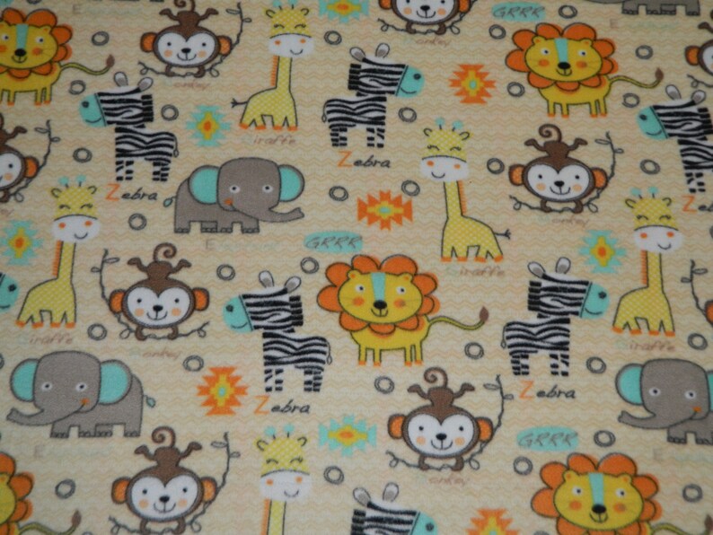 Muttnick Neal Calypso Baby Safari Animals Pattern No-Sew Anti-Pill Fleece Blanket 44 x 55 Daycare Preschool Nap Blanket