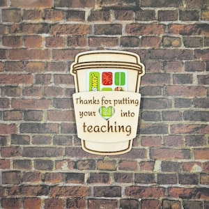 Porte-cartes café / Remerciement du professeur / Cadeau pour le professeur / Porte-carte cadeau / Cadeau de fin d'année / Remerciement du professeur / Design au choix
