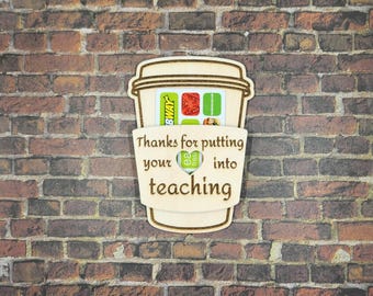 Kaffee Geschenkkartenhalter / Lehrer Wertschätzung / Lehrer Geschenk / Geschenkkartenhalter / Geschenk zum Jahresende / Lehrer Danke / Design auswählen