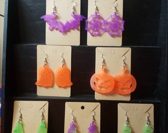 neon glow in the dark Halloween earrings
