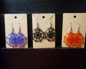 Spooky spiderweb earrings