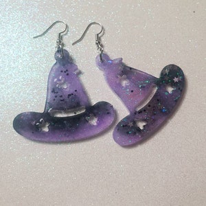 Magical witch hat Halloween earrings