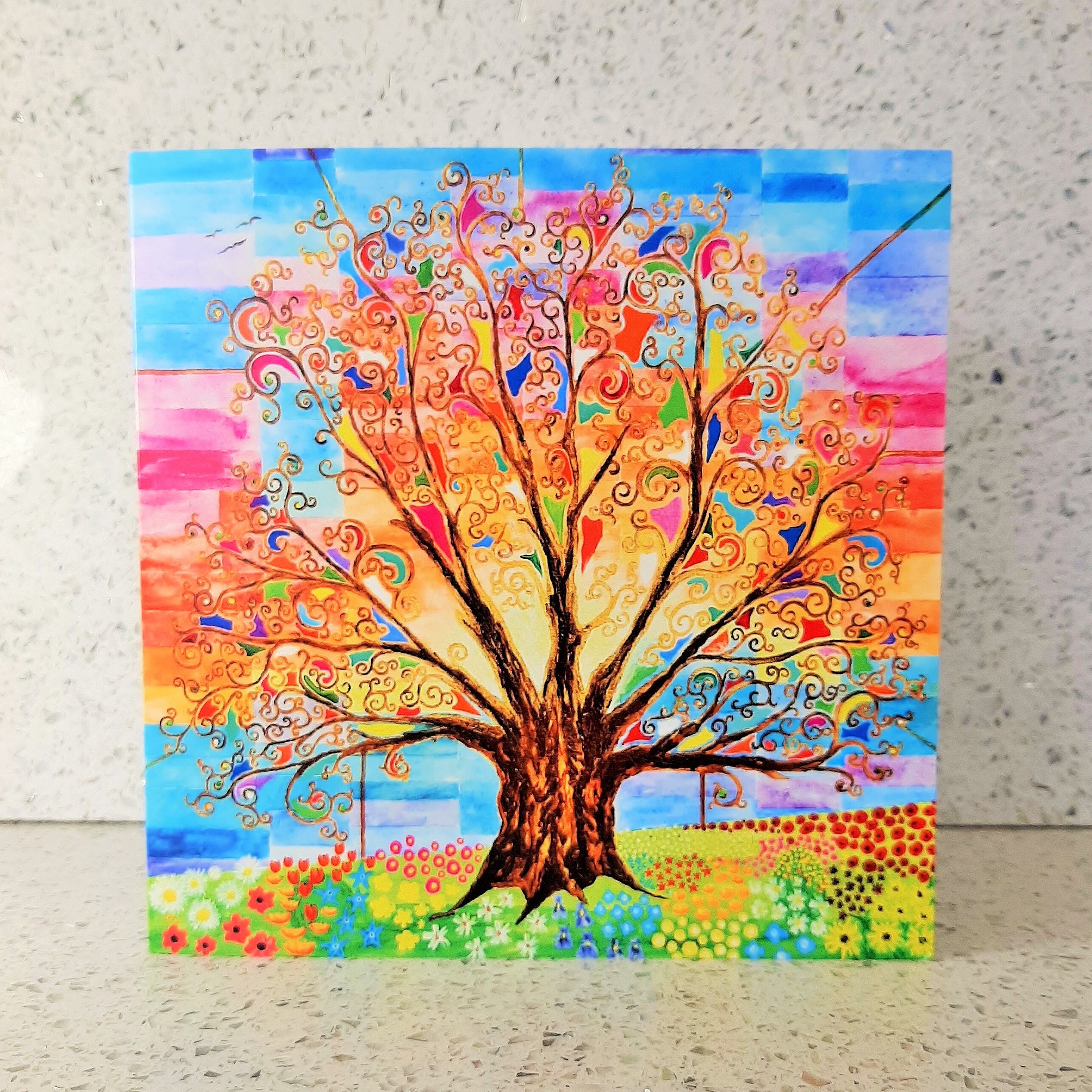 Tree of Life, Personalised or Blank Art Greetings Card, with a Spirit…