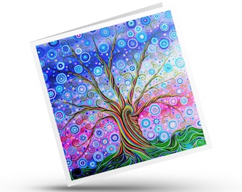 Tree of Life Birthday Card, Spiritual Art Any Occasion